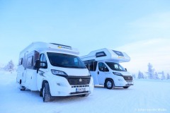 Campers in the snow