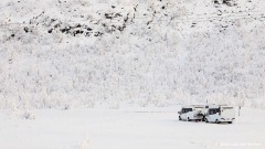 Campers in the snow