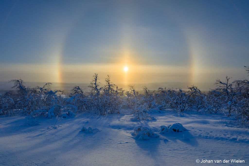 Sun halo, a winter spectacle